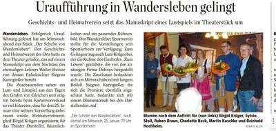 Peresseschau: Uraufführung in Wandersleben gelingt (TA 19.1.2023)